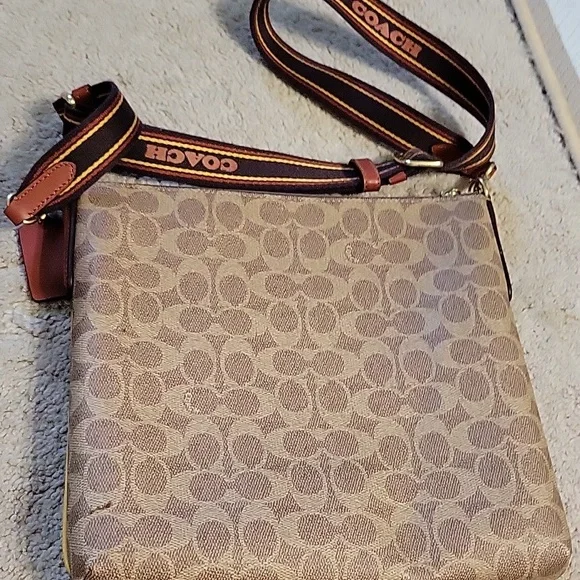 Coach Signature Crossbody with Yellow Stripe - Picture 2 of 5